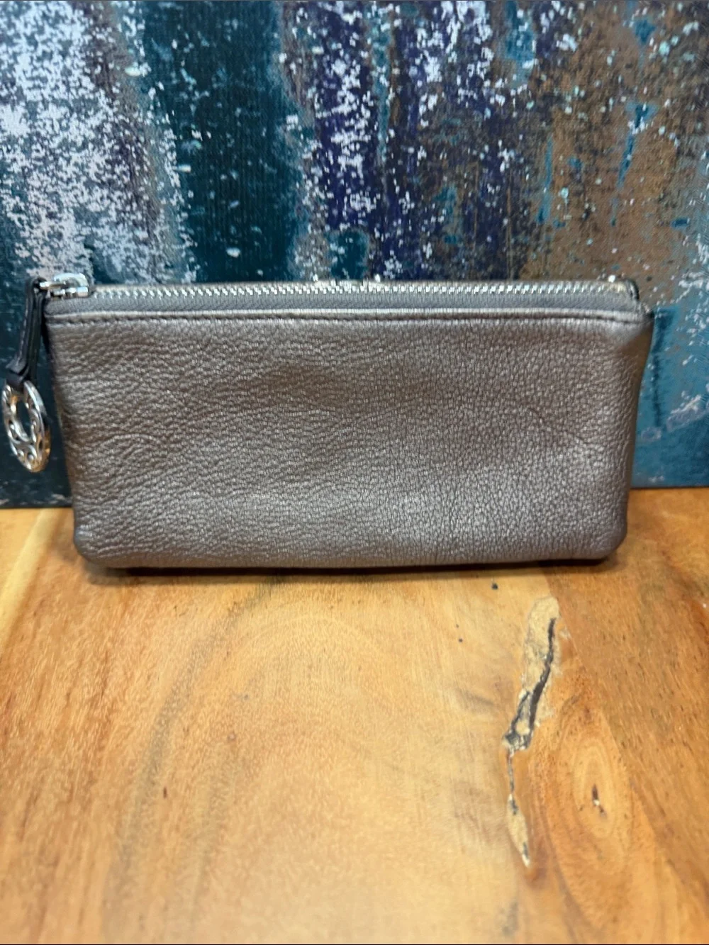 Brighton 2010s Boho Western Pretty‎ Tough Metallic Pewter Wallet RETIRED GUC